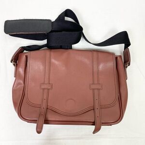 Casecrown Brick Brown Faux Leather Crossbody Satchel Purse Bag